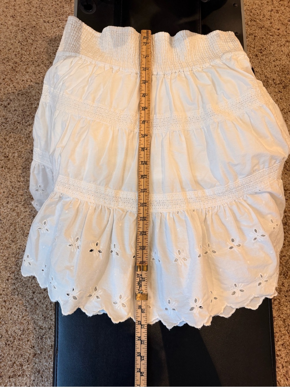 Gap White Tiered Eyelet Cotton Skirt medium - Picture 3 of 3